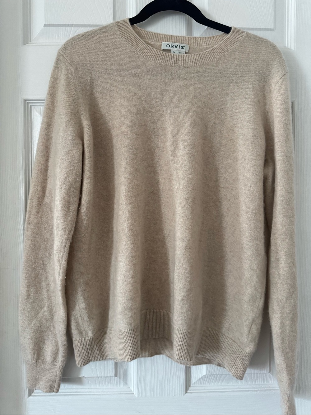Orvis Men's Beige Crewneck Sweater